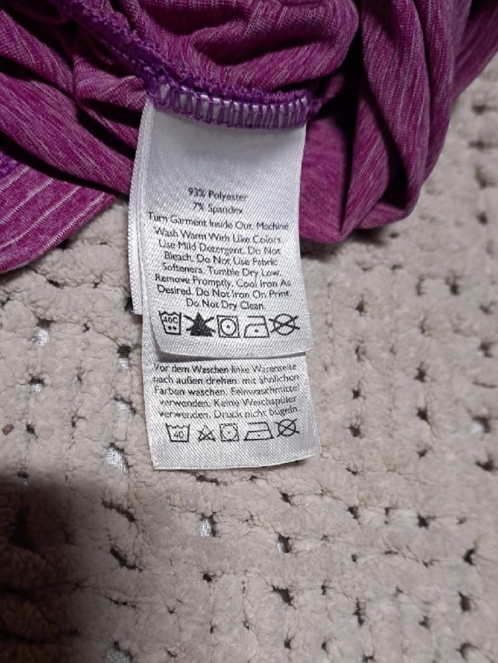 Eddie Bauer Heathered Magenta Long Sleeve V‑Neck Top - Picture 6 of 9